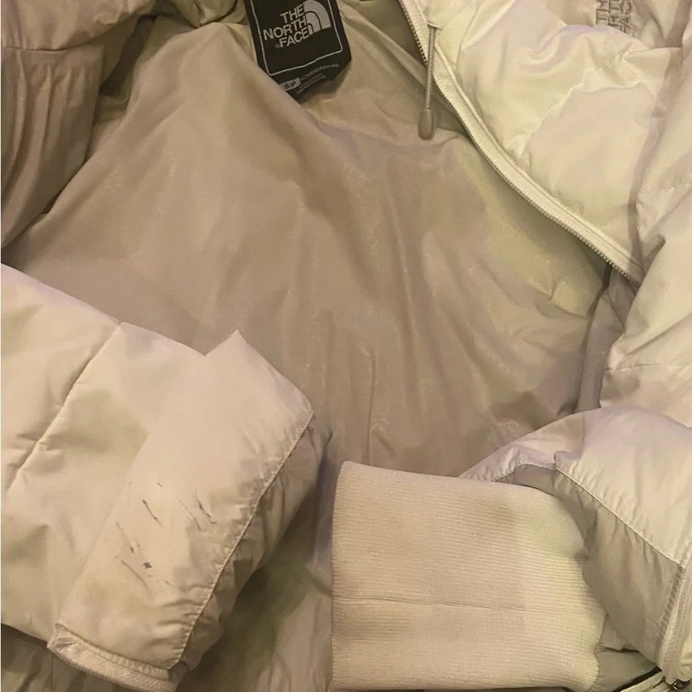 Women's North face 600 series White Hooded Ski Puffer goose down Jacket - Picture 13 of 13